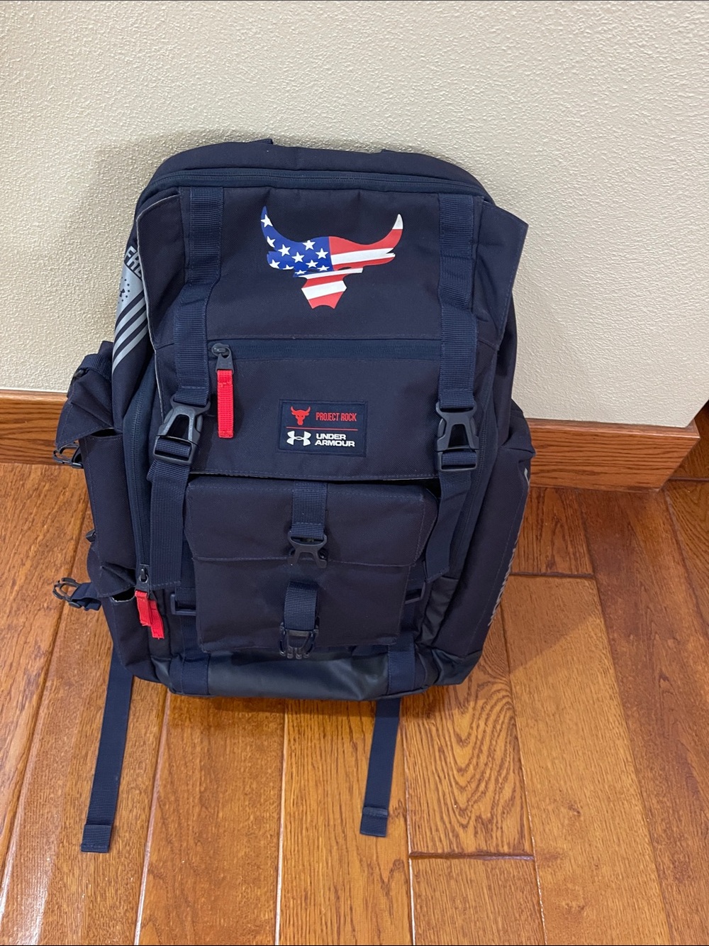 Under Armour Navy Backpack with American Flag Project Rock